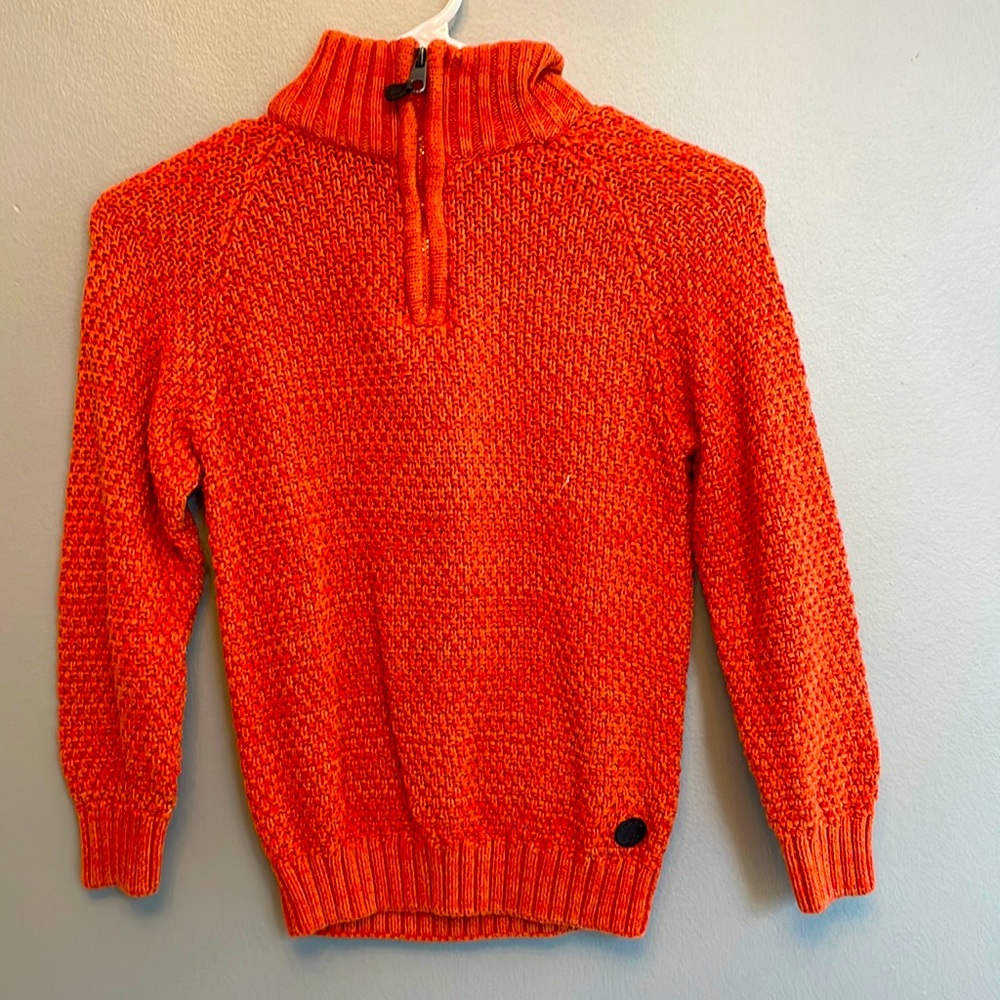 Waffle knit orange hues sweater